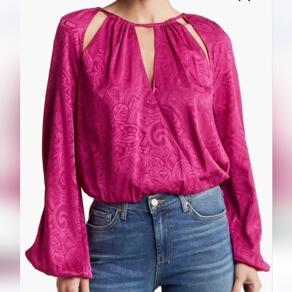 Veronica Beard Silk Blend Magenta Top